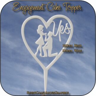 Engagement Cake Topper YES - Acrylic No3